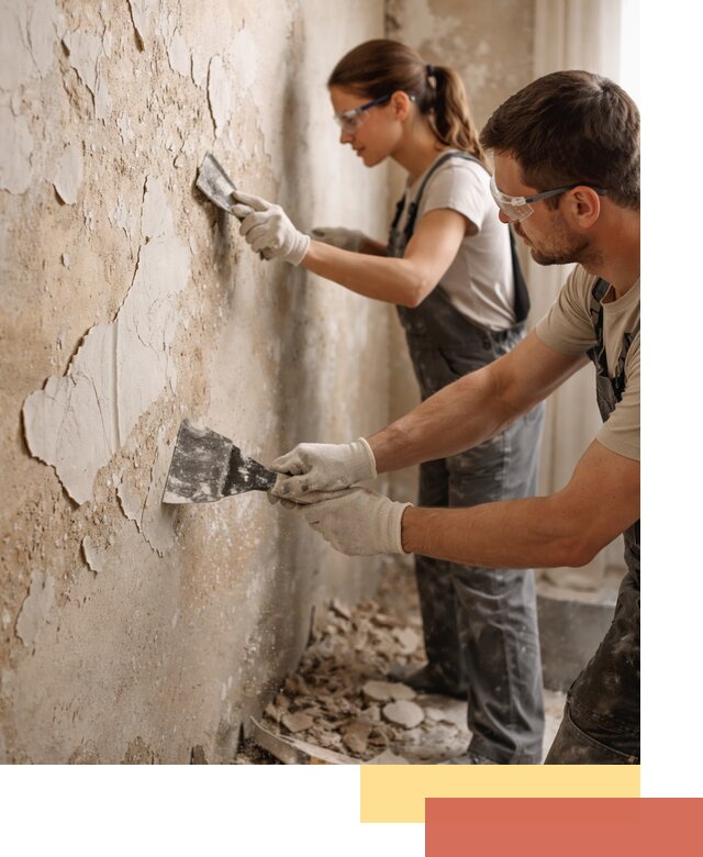 Снятие старой шпаклевки и подготовка поверхностей в Воркуте