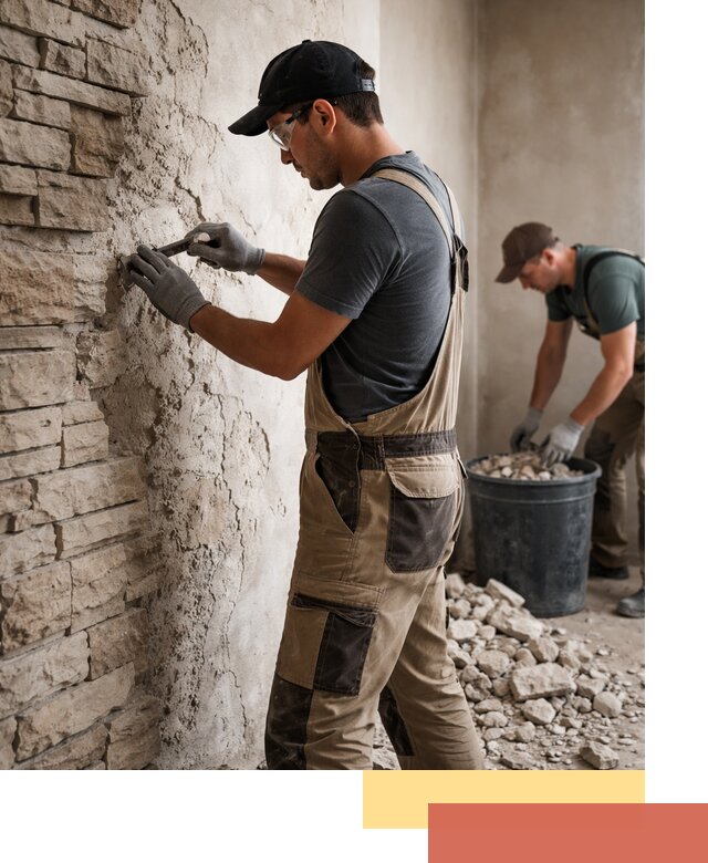 Демонтаж декоративного камня в Воркуте профессионально и безопасно