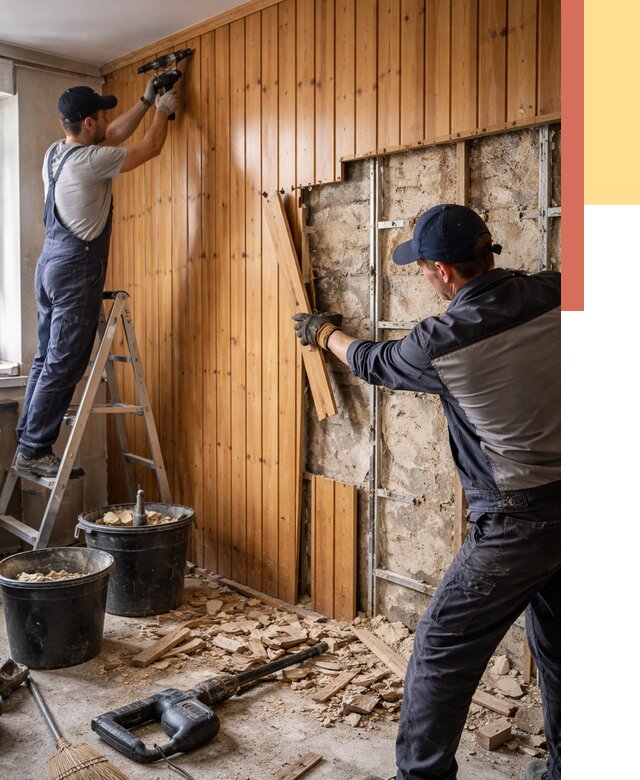 Демонтаж вагонки со стен в Воркуте от 1491 руб. — снятие, удаление, срочно | ОТДЕЛОЧНИК-Врк