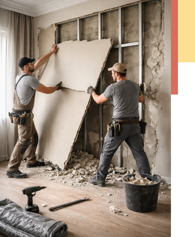 Демонтаж гипсокартона со стен в Воркуте от 360 руб. — услуги демонтажа | ОТДЕЛОЧНИК-Врк