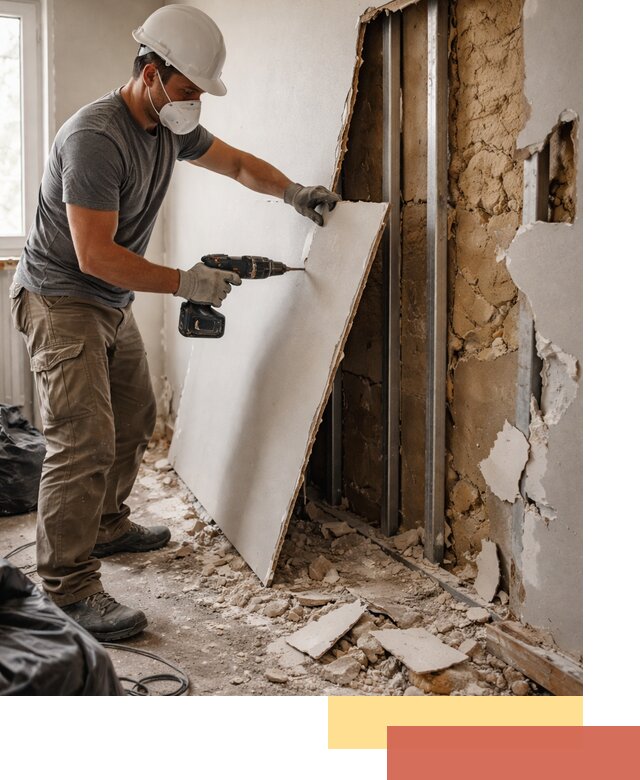 Демонтаж гипсокартона со стен в Воркуте качественно и быстро