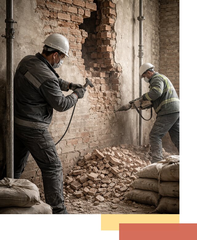 Демонтаж кирпичных стен в Воркуте быстро и безопасно