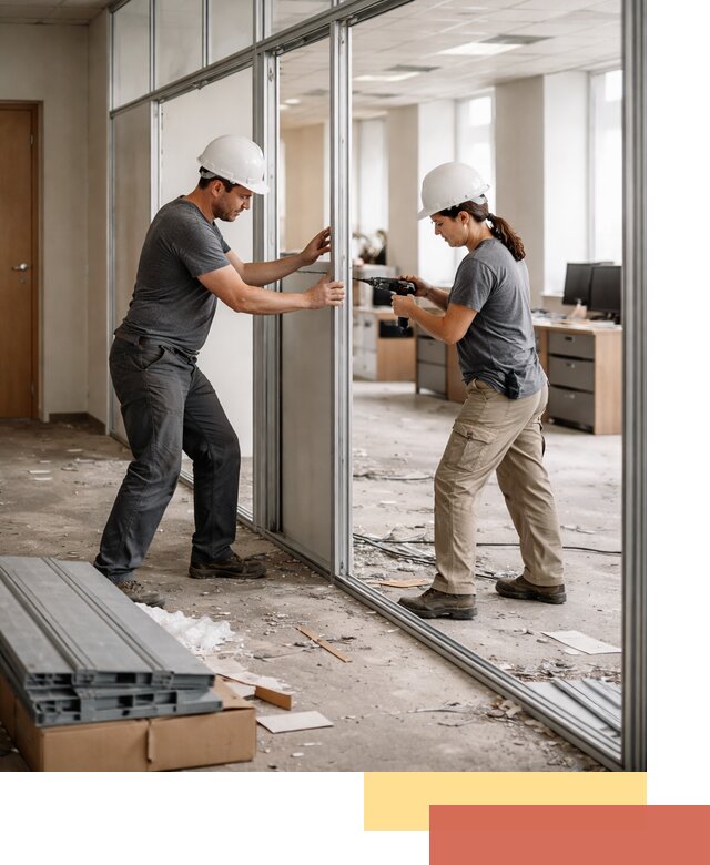 Демонтаж алюминиевых перегородок в Воркуте быстро и аккуратно