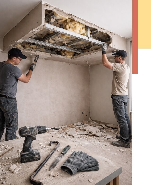 Демонтаж короба из гипсокартона в Воркуте от 1563 руб. — быстро и недорого | ОТДЕЛОЧНИК-Врк