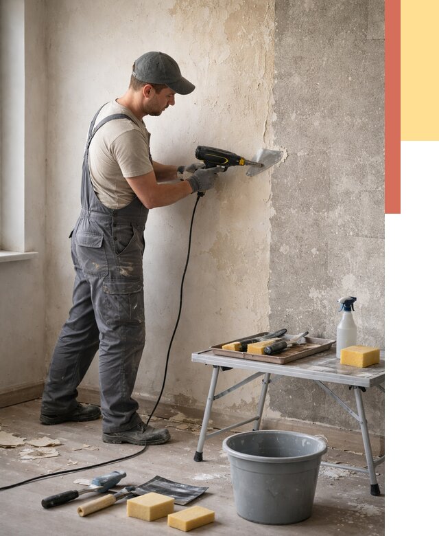 Очистка стен от клея в Воркуте от 1902 руб. — снятие и удаление клея со стен | ОТДЕЛОЧНИК-Врк