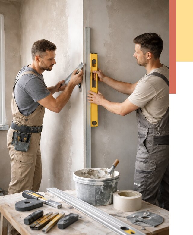 Выведение углов стен в Воркуте от 1902 руб. быстро и недорого | ОТДЕЛОЧНИК-Врк