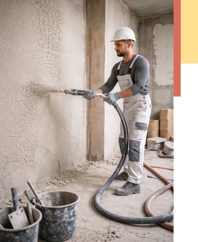 Машинная штукатурка стен в Воркуте под ключ от 6683 руб./м2 | ОТДЕЛОЧНИК-Врк