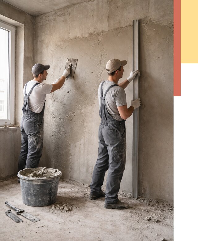 Штукатурка бетонных стен в Воркуте от 4626 руб/м² — качественно и быстро | ОТДЕЛОЧНИК-Врк