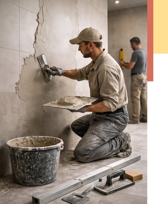 Штукатурка стен в ванной в Воркуте от 4626 руб./м² — выравнивание под ключ | ОТДЕЛОЧНИК-Врк