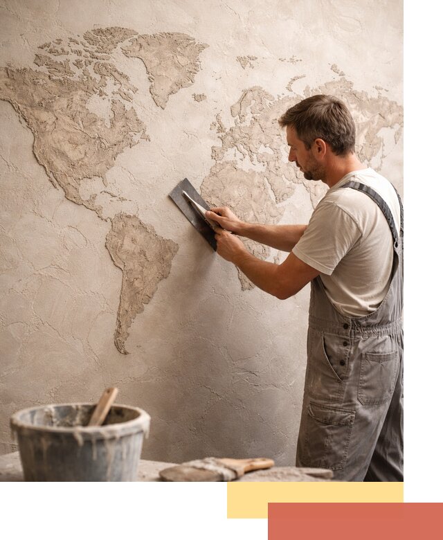 Декоративная штукатурка «Карта мира» под ключ в Воркуте