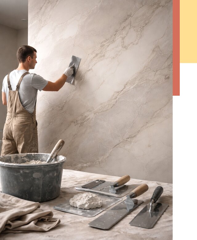 Декоративная штукатурка под мрамор в Воркуте от 2879 руб./м² — быстро и недорого | ОТДЕЛОЧНИК-Врк