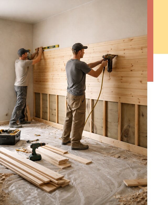 Монтаж деревянной вагонки на стены в Воркуте от 7711 руб. | Услуги монтажа вагонки | ОТДЕЛОЧНИК-Врк