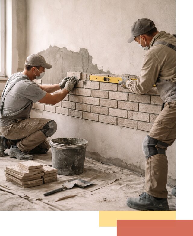 Монтаж декоративного кирпича профессионально в Воркуте