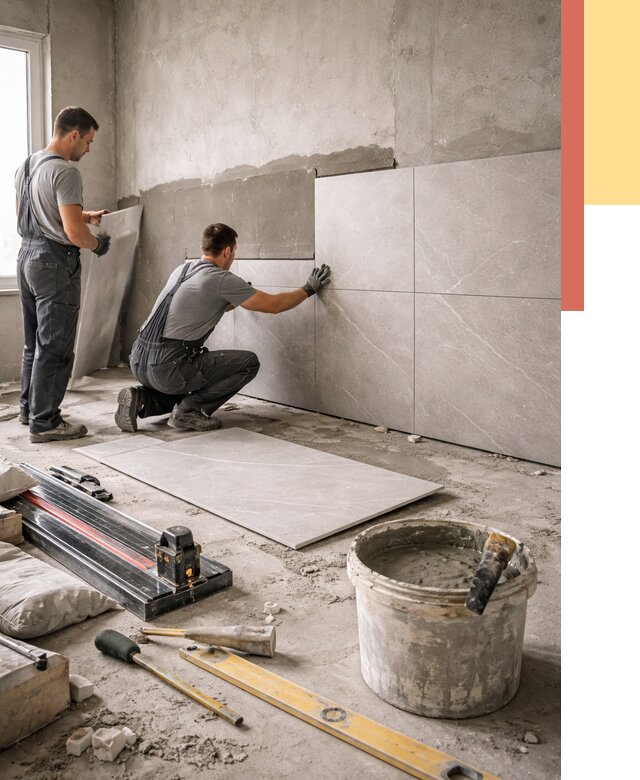 Облицовка стен керамогранитом в Воркуте от 4318 руб./м² — услуги под ключ | ОТДЕЛОЧНИК-Врк