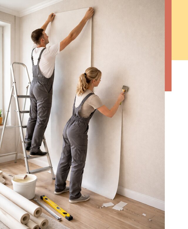 Поклейка флизелиновых обоев в Воркуте от 6169 руб. | Быстро и недорого — ОТДЕЛОЧНИК-Врк