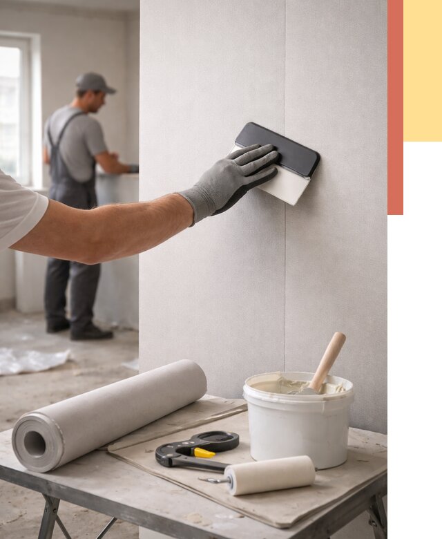 Поклейка обоев под покраску в Воркуте от 3598 руб. за м2 | ОТДЕЛОЧНИК-Врк