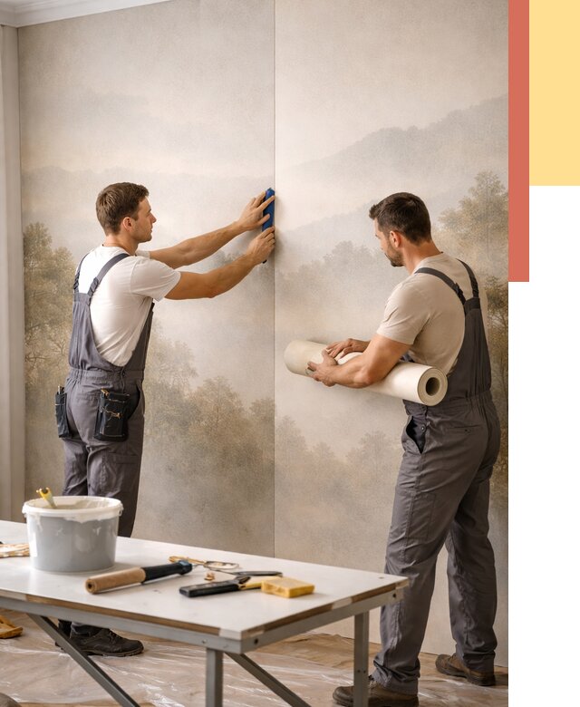 Поклейка фотообоев в Воркуте от 8739 руб/м² — быстро и недорого | ОТДЕЛОЧНИК-Врк