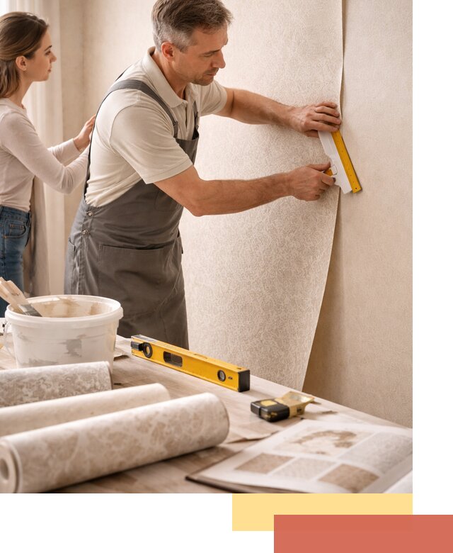 Поклейка обоев с подбором рисунка в Воркуте