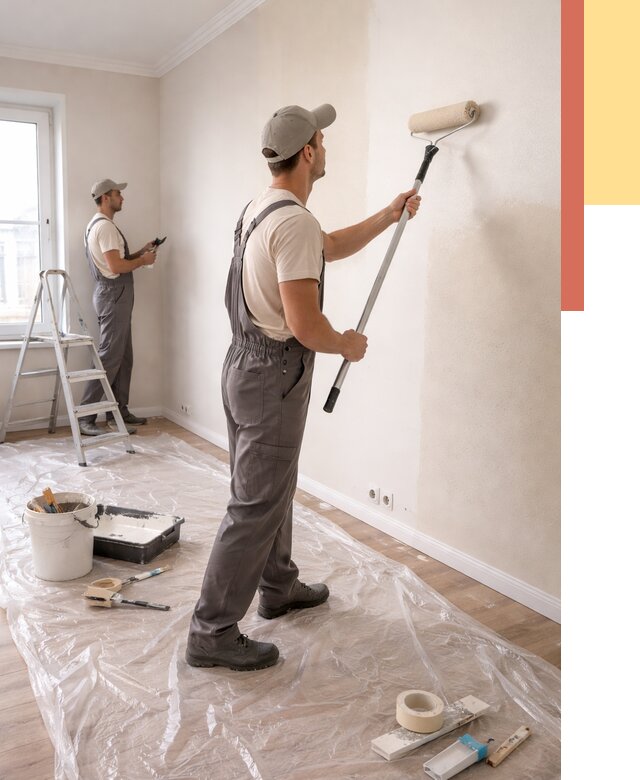 Покраска стен акриловой краской в Воркуте от 3598 руб./м² — быстро и недорого | ОТДЕЛОЧНИК-Врк