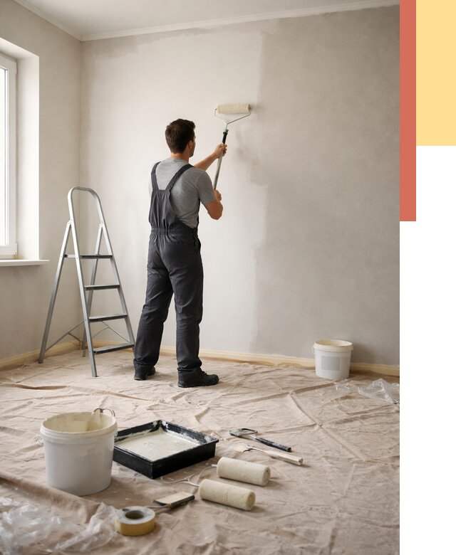 Покраска стен моющейся краской в Воркуте от 360 руб./м² — быстро и недорого | ОТДЕЛОЧНИК-Врк