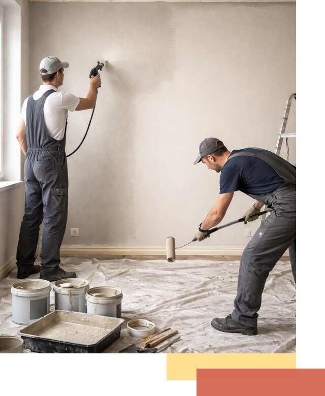 Покраска стен моющейся краской и защита поверхностей в Воркуте