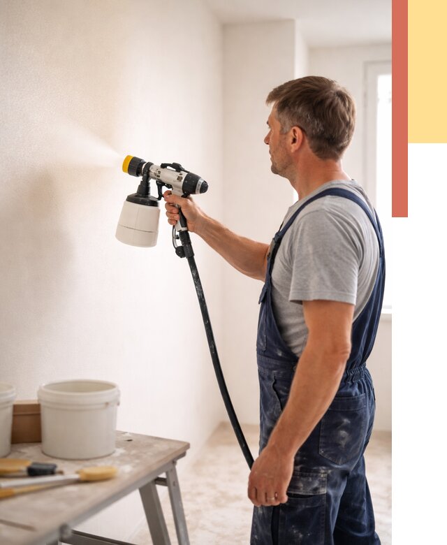 Покраска стен краскопультом в Воркуте от 7711 руб. — механизированная покраска | ОТДЕЛОЧНИК-Врк