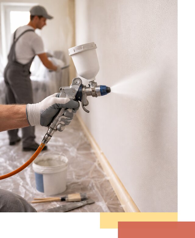 Покраска стен краскопультом в Воркуте быстро и качественно