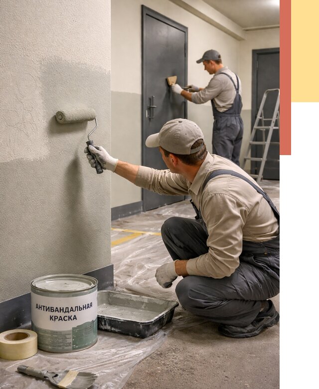 Покраска стен антивандальной краской в Воркуте от 4626 руб./м² под ключ | ОТДЕЛОЧНИК-Врк