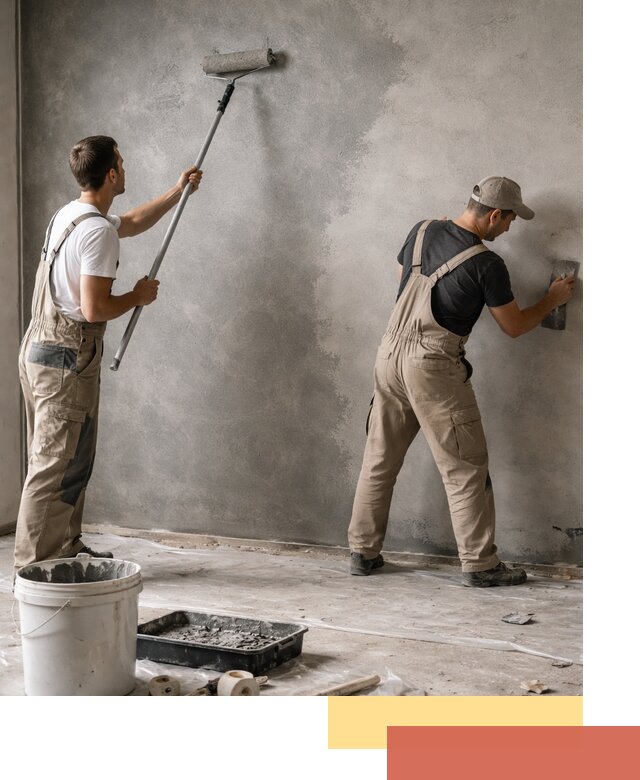 Покраска стен под бетон в Воркуте профессионально и недорого