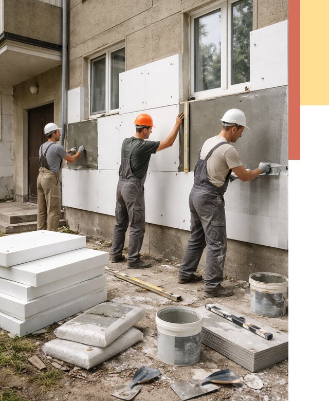 Утепление стен пенопластом в Воркуте от 1799 руб. — недорого и под ключ | ОТДЕЛОЧНИК-Врк