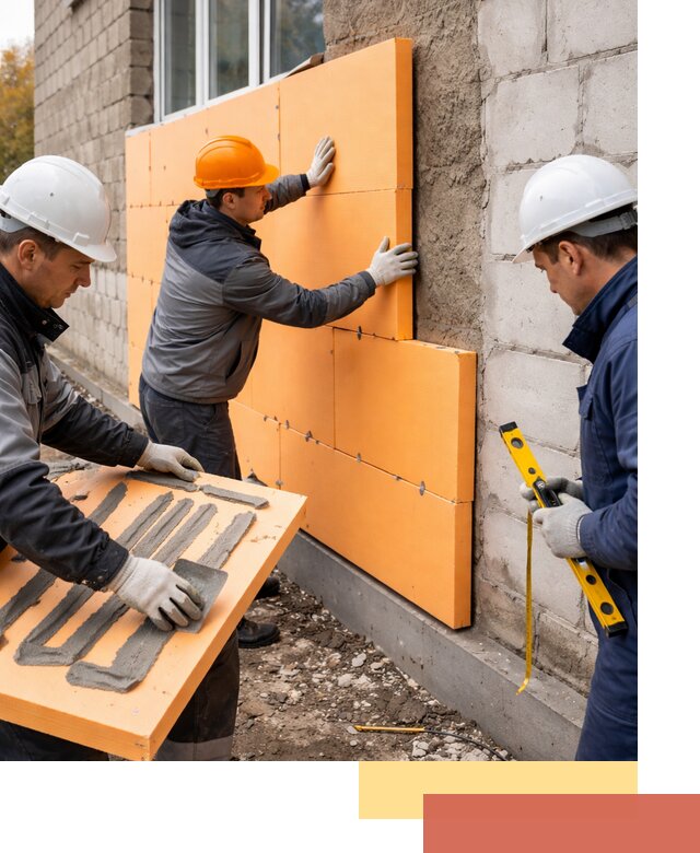 Утепление фасада пеноплексом под ключ в Воркуте