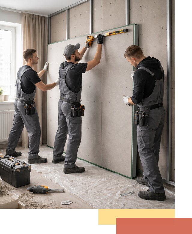 Шумоизоляция стен панелями ЗИПС в Воркуте для жилых и коммерческих помещений