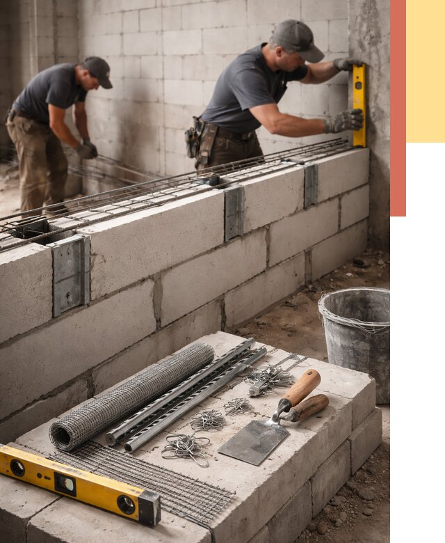 Армирование кладки перегородок в Воркуте от 771 руб. под ключ | ОТДЕЛОЧНИК-Врк