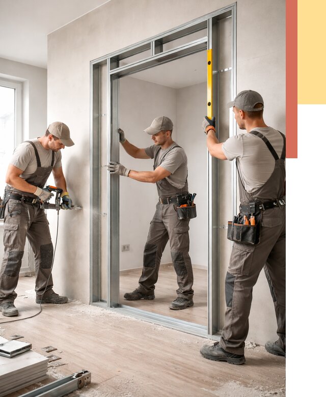 Устройство дверного проема в перегородке в Воркуте от 4626 руб. под ключ | ОТДЕЛОЧНИК-Врк