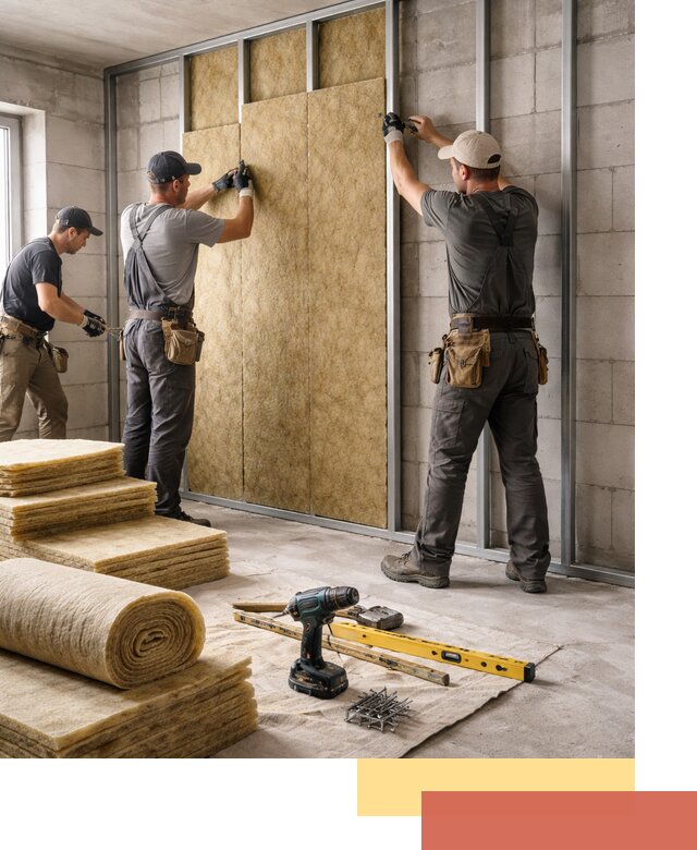 Шумоизоляция перегородок из блоков в Воркуте — монтаж и защита шумоизоляцией