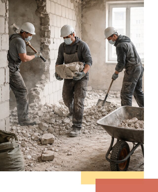 Демонтаж блочных перегородок в Воркуте быстро и аккуратно