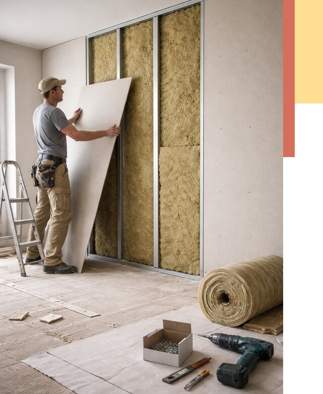 Перегородка из гипсокартона с шумоизоляцией в Воркуте от 3208 руб. | ОТДЕЛОЧНИК-Врк