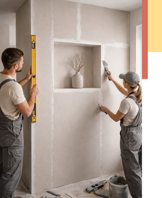 Перегородка из гипсокартона с нишей в Воркуте от 3341 руб. под ключ | ОТДЕЛОЧНИК-Врк