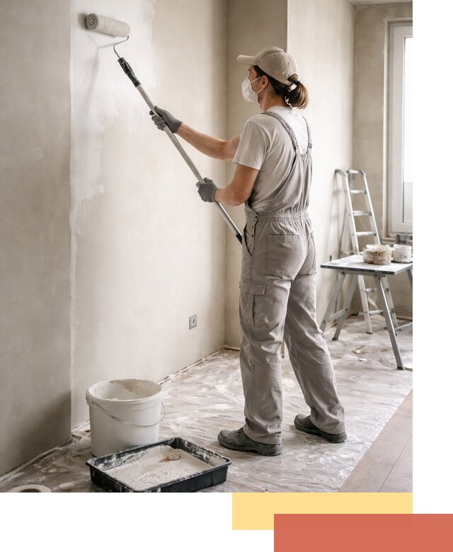 Покраска перегородок из гипсокартона в Воркуте качественно и недорого