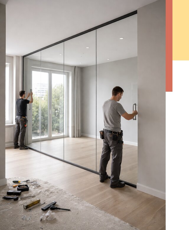 Изготовление стеклянных перегородок в Воркуте от 12697 руб. под ключ | ОТДЕЛОЧНИК-Врк