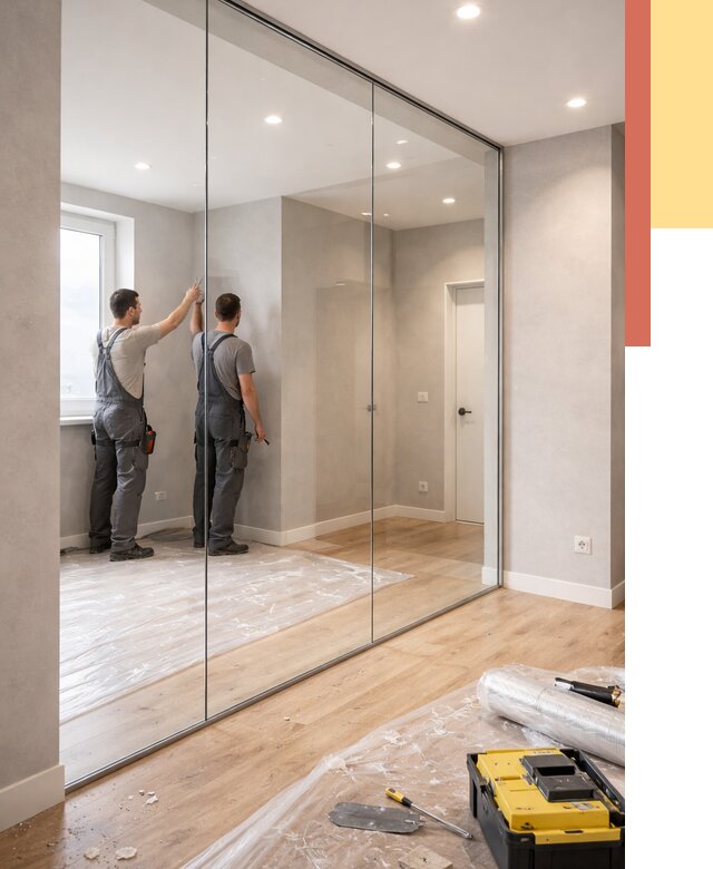 Безрамные стеклянные перегородки в Воркуте — монтаж от 9767 руб. | ОТДЕЛОЧНИК-Врк