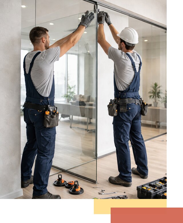 Безрамные стеклянные перегородки под ключ в Воркуте