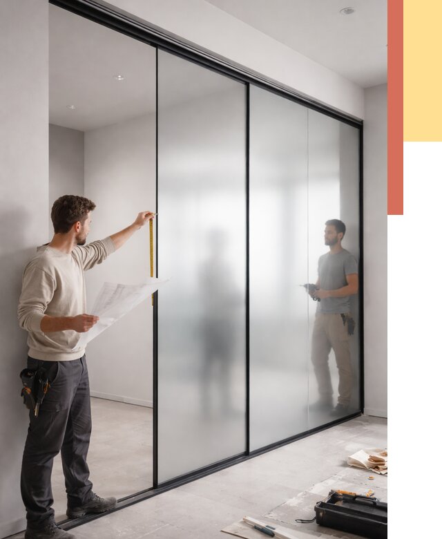 Матовые стеклянные перегородки в Воркуте от 8739 руб. — монтаж и установка | ОТДЕЛОЧНИК-Врк