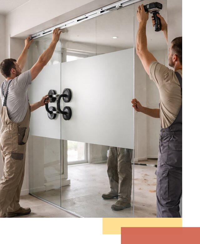 Матовые стеклянные перегородки под ключ в Воркуте