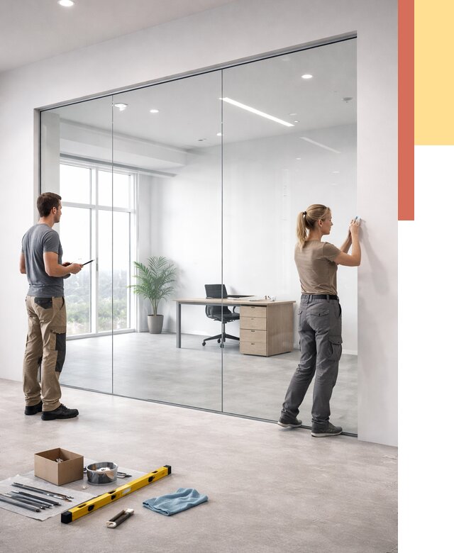 Перегородки из закаленного стекла в Воркуте от 9767 руб. под ключ | ОТДЕЛОЧНИК-Врк