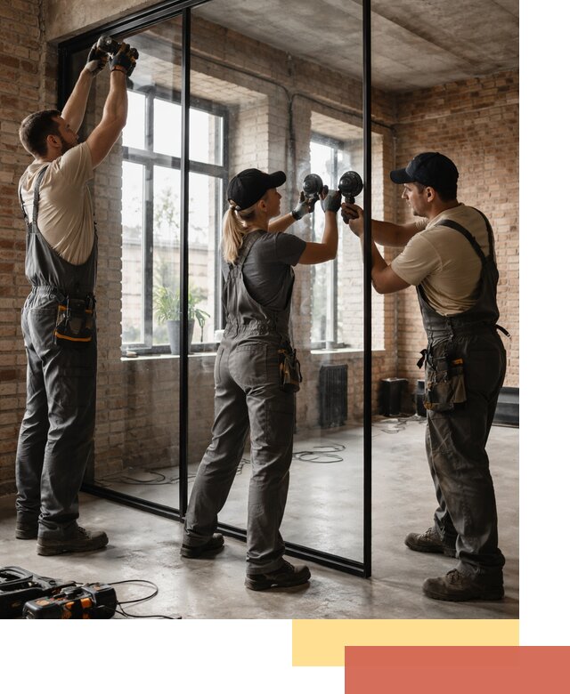 Стеклянные перегородки лофт — изготовление и монтаж в Воркуте