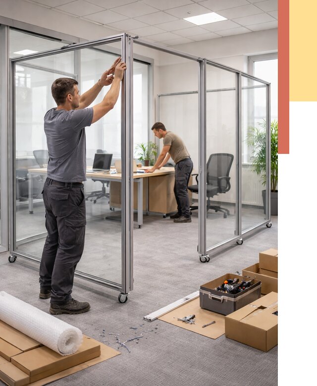 Мобильные офисные перегородки в Воркуте от 12851 руб. — установка под ключ | ОТДЕЛОЧНИК-Врк