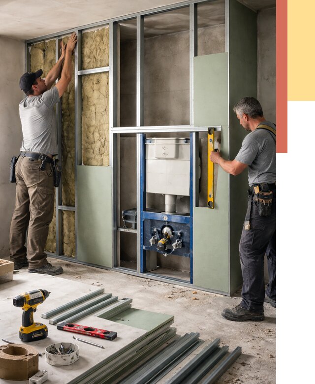 Установка сантехнических перегородок в Воркуте от 8739 руб. | ОТДЕЛОЧНИК-Врк