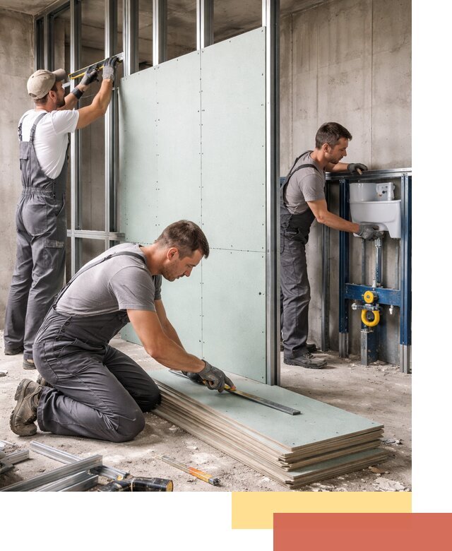 Монтаж и ремонт сантехнических перегородок в Воркуте