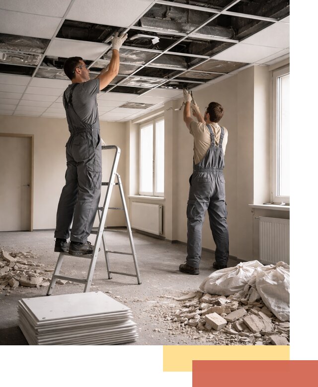 Демонтаж потолков Армстронг профессионально в Воркуте